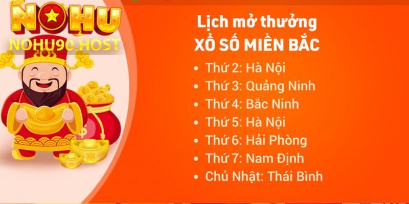 Lịch quay thưởng xổ số miền Bắc cố định hàng tuần