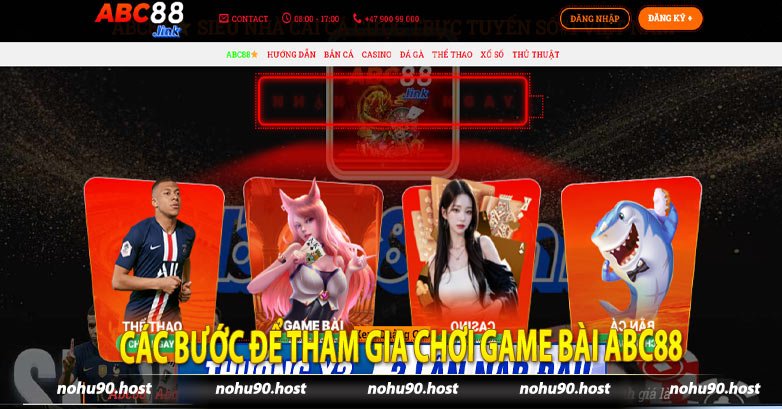 Các bước để tham gia chơi game bài Abc88