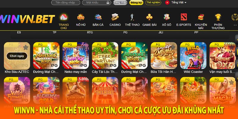 Winvn - Nhà cái thể thao uy tín, chơi cá cược ưu đãi khủng nhất